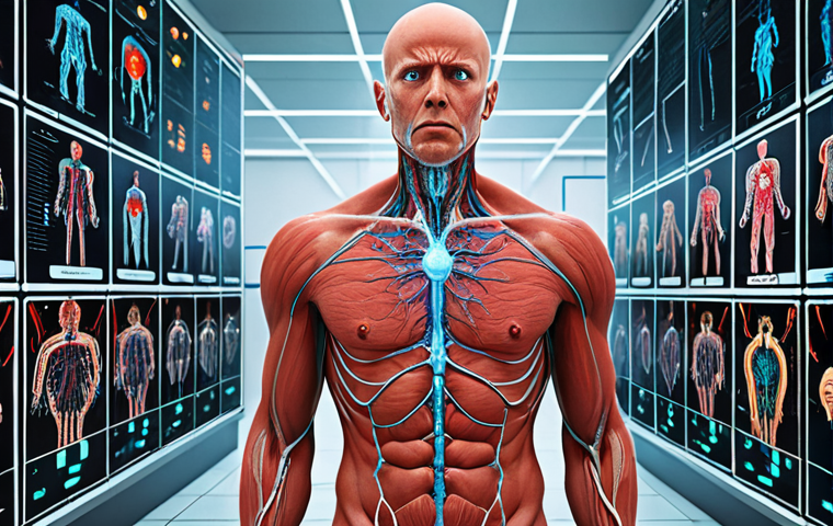 **

A digital network visualized as nerves in a giant body, highlighting system monitoring tools as watchful eyes, detecting anomalies and predicting potential failures to maintain the health and stability of the network. Focus on elements like data streams, server icons, and alert symbols.

**