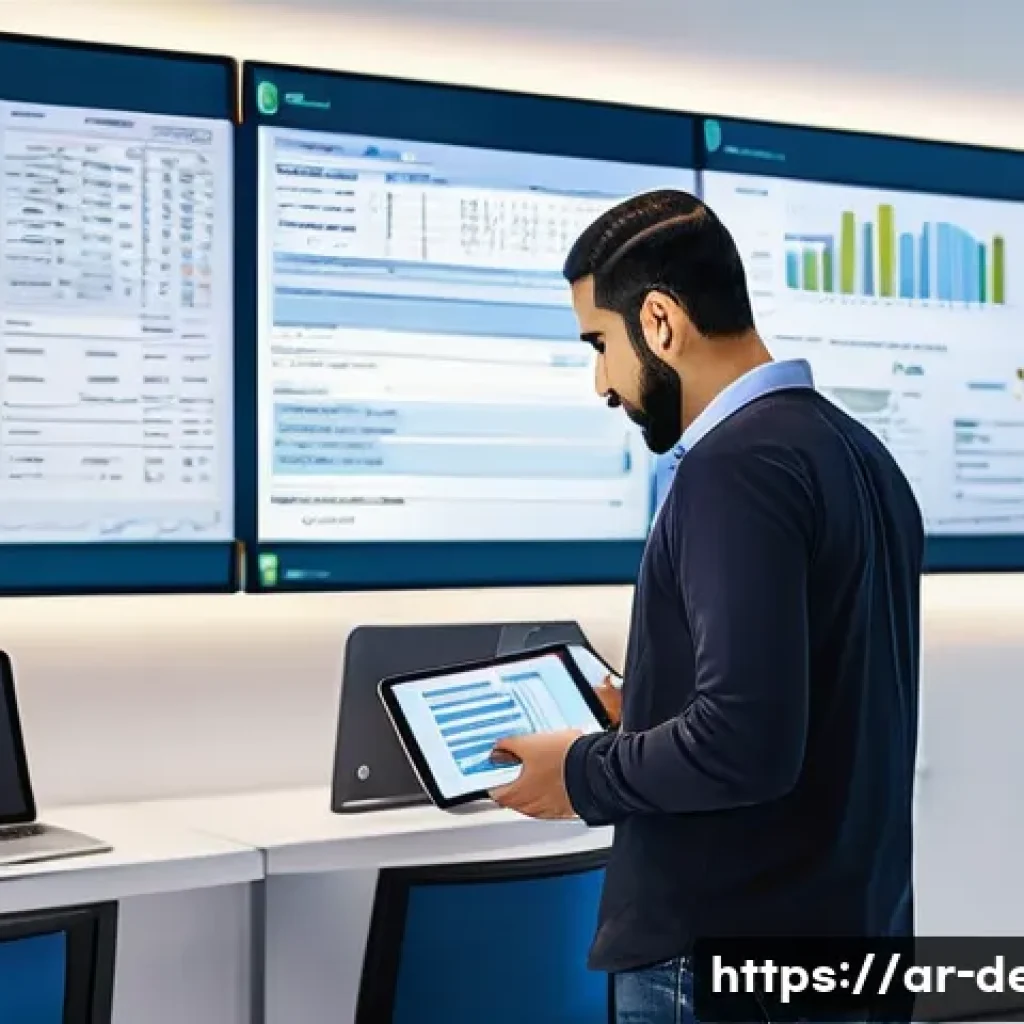 정보기기운용 실무에서 발생한 하드웨어 유지보수 일지 - A modern Middle Eastern IT maintenance office with a diverse team of Arab technicians wearing smart ...