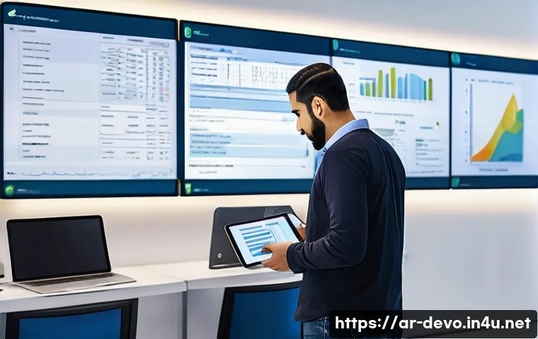 정보기기운용 실무에서 발생한 하드웨어 유지보수 일지 - A modern Middle Eastern IT maintenance office with a diverse team of Arab technicians wearing smart ...