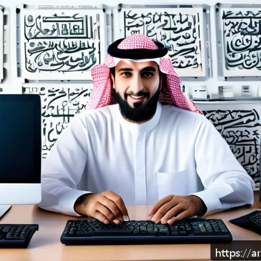 정보기기운용 자격증으로 가능했던 직무 전환 경험담 - A professional Middle Eastern man in modern office attire, confidently troubleshooting computer hard...